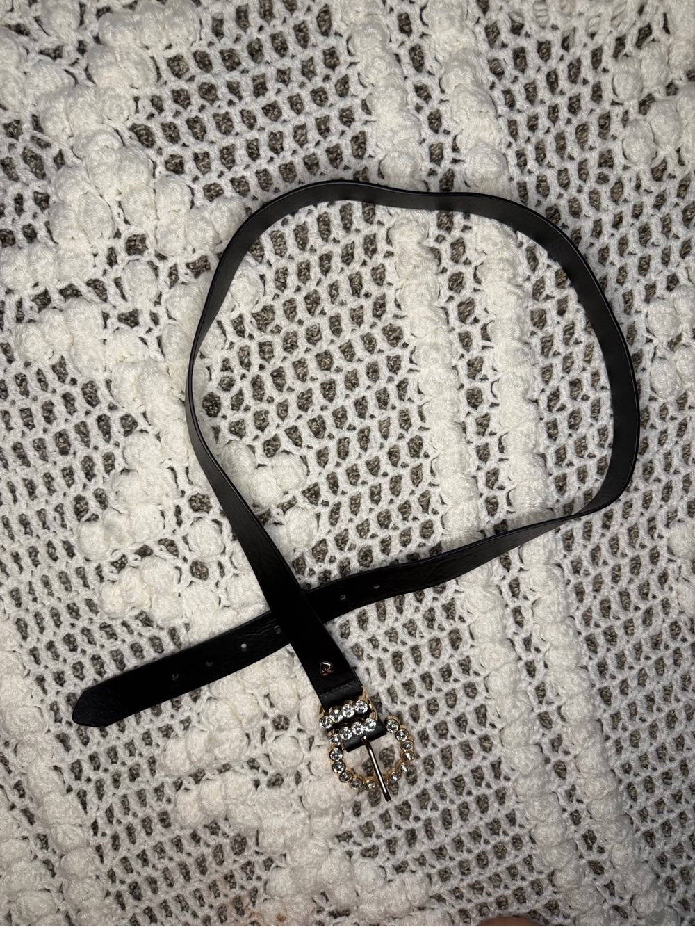 Juicy Couture Black Rhinestone Buckle Women's Belt